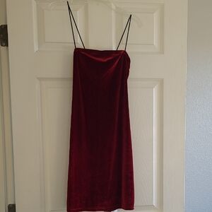 SHEIN Burgundy Velvet Mini Dress